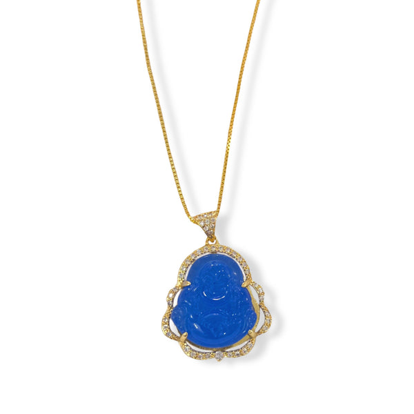 BLUE BUDDHA CRISIANT GOLD necklace