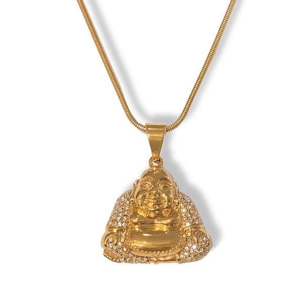 BUDDHA CRYSTAL STEEL necklace