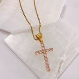 PINK CROSS III necklace