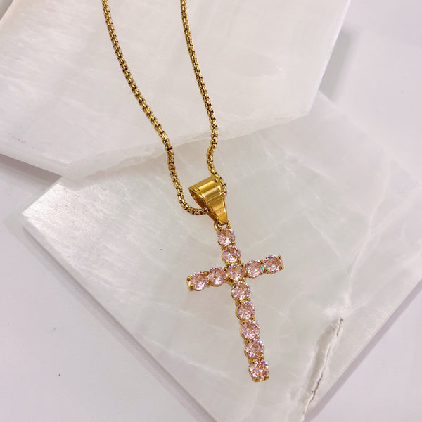 PINK CROSS III necklace