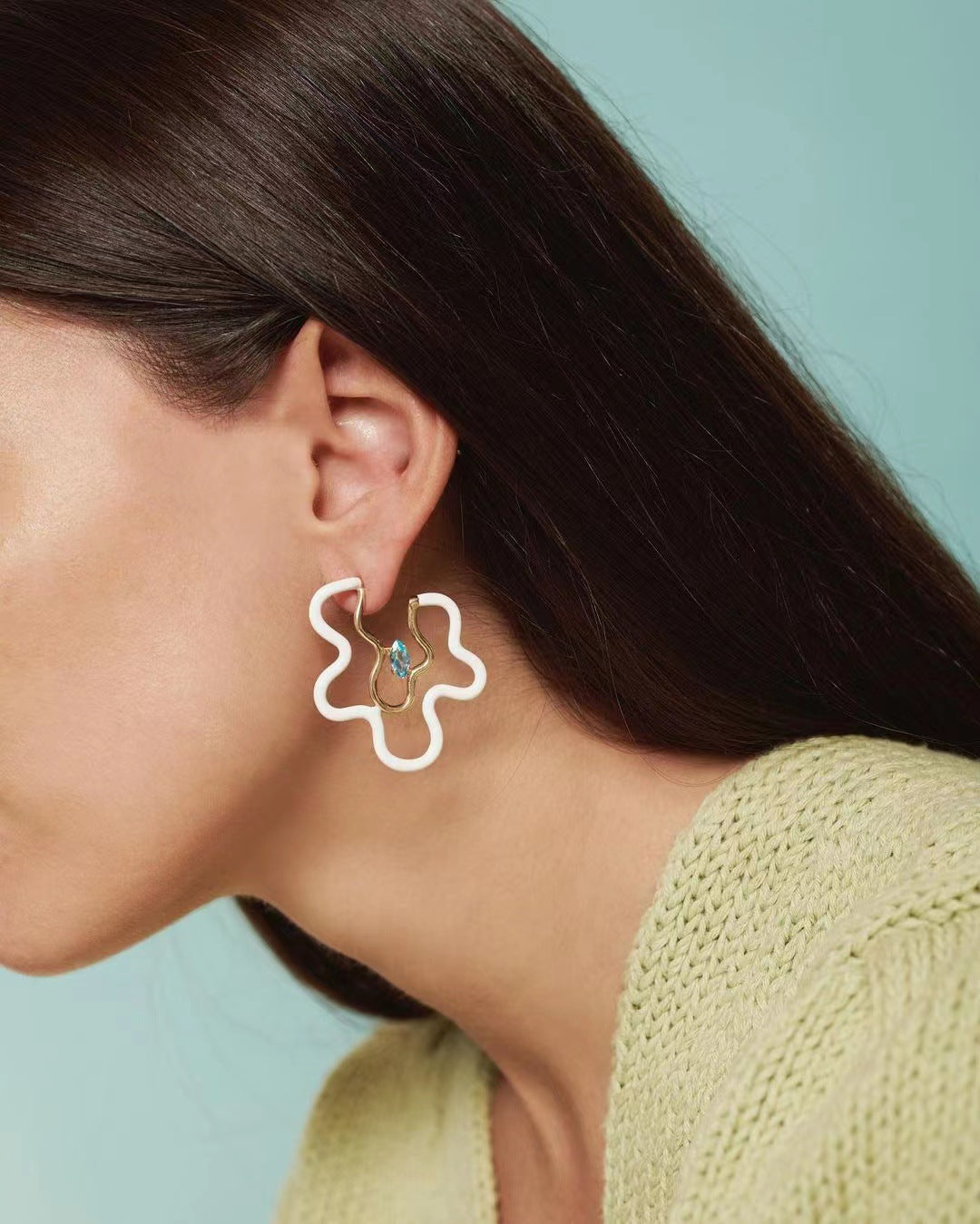 LIME GREEN SQUIGGLE earrings