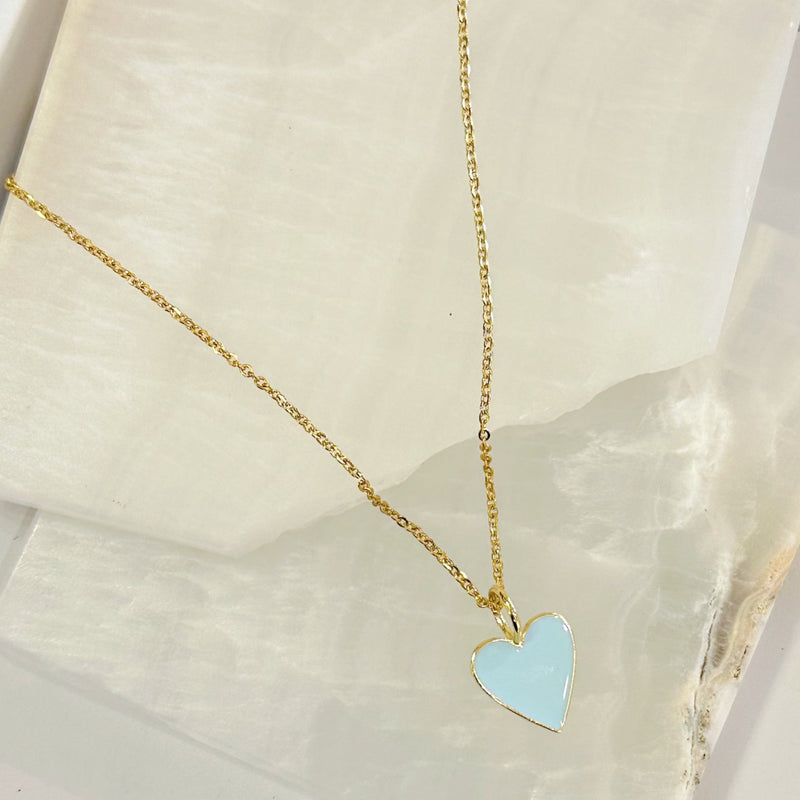LOVE ME LIGHT BLUE HEART necklace