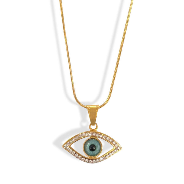 GREEN EVIL EYE necklace