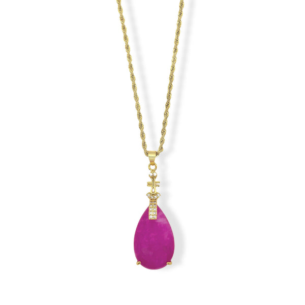 ZARA TEARDROP FUCHSIA necklace