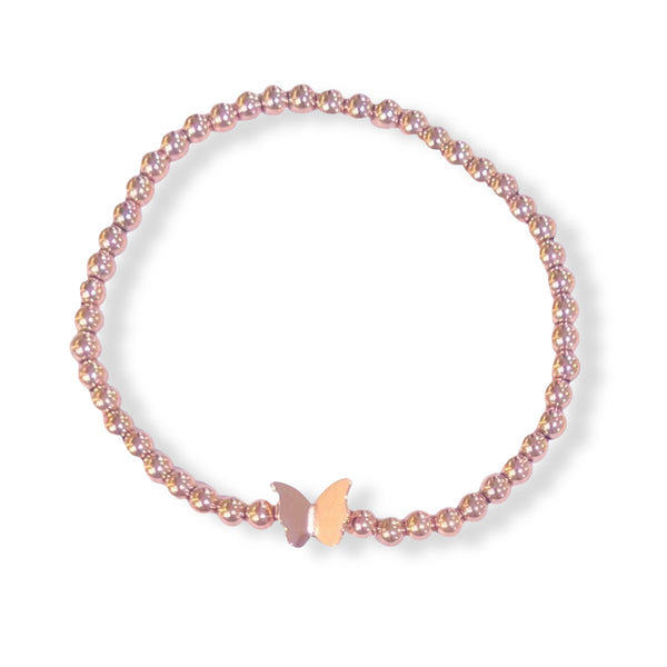 ROSE GOLD BUTTERFLY BEADED bracelet