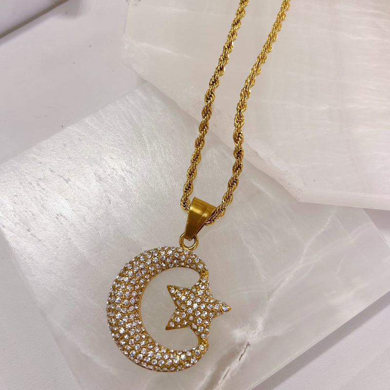MOON & STAR CRYSTAL II necklace