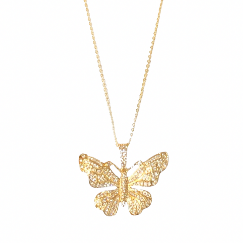 LARGE BUTTERFLY CRYSTAL necklace