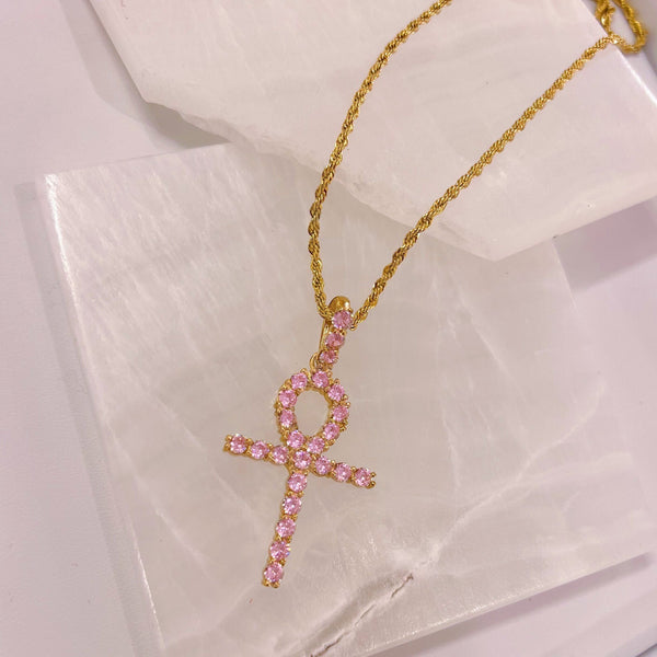 PINK ANKH necklace