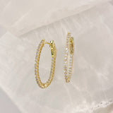 LUJANE CRYSTAL OVAL HOOP earrings