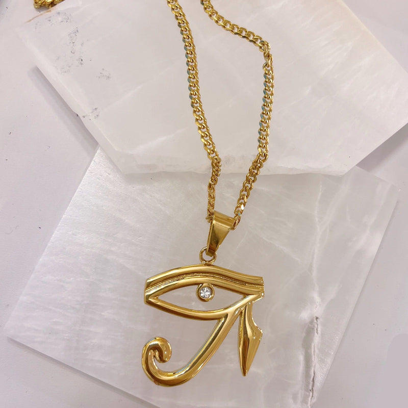 Egyptian Eye of Horus Necklace | Eye of horus necklace, Stainless steel  pendant, Egyptian eye