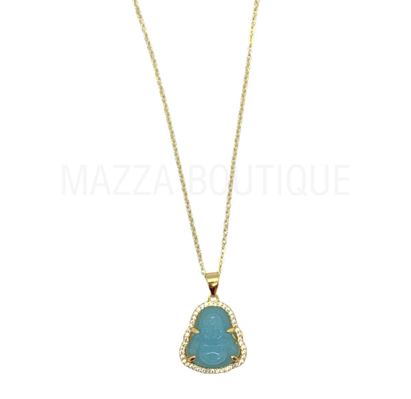 LIGHT BLUE BUDDHA SUPER MINI necklace