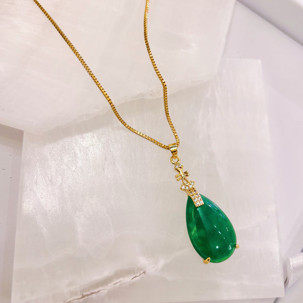 ZARA TEARDROP JADE necklace