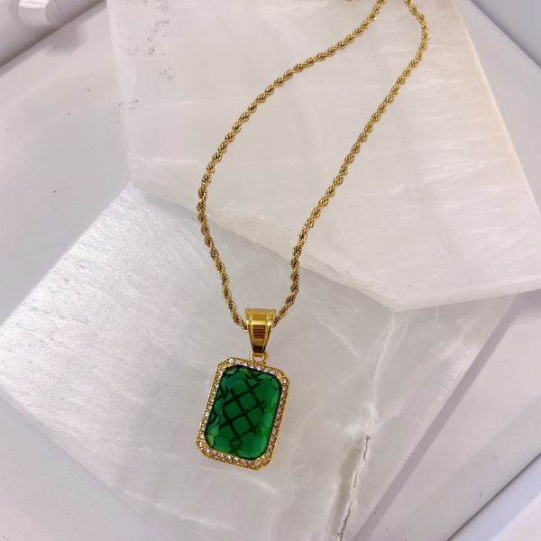 Shes a Gem Emerald Green Gem Necklace - Etsy | Green gemstones jewelry,  Green gems, Gem necklace