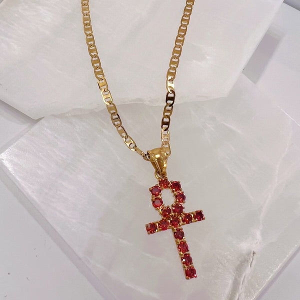 RED ANKH IV necklace