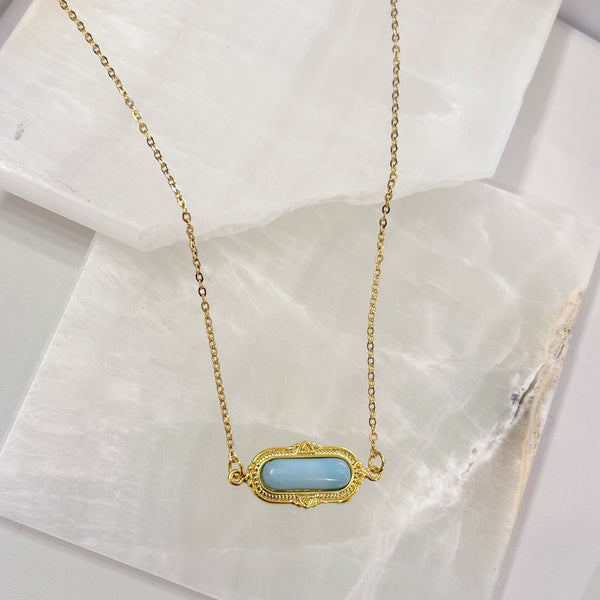 AMAZONITE BAR AMULET necklace