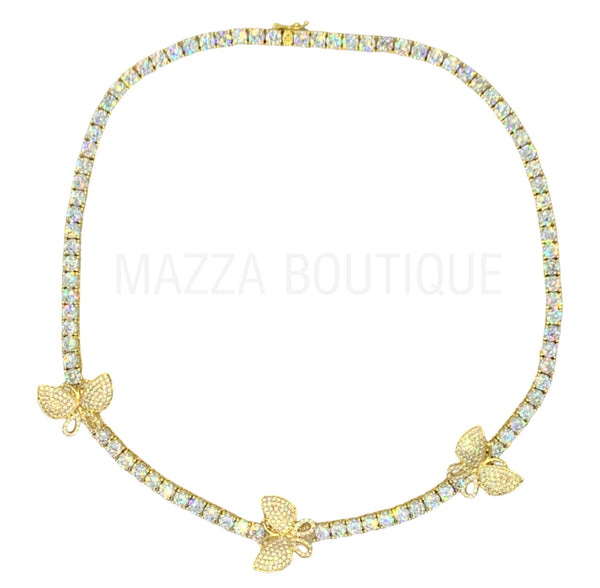 BUTTERFLY GOLD TENNIS necklace