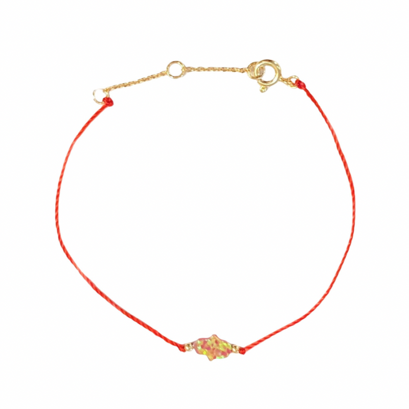 HAMSA OPAL RED STRING bracelet
