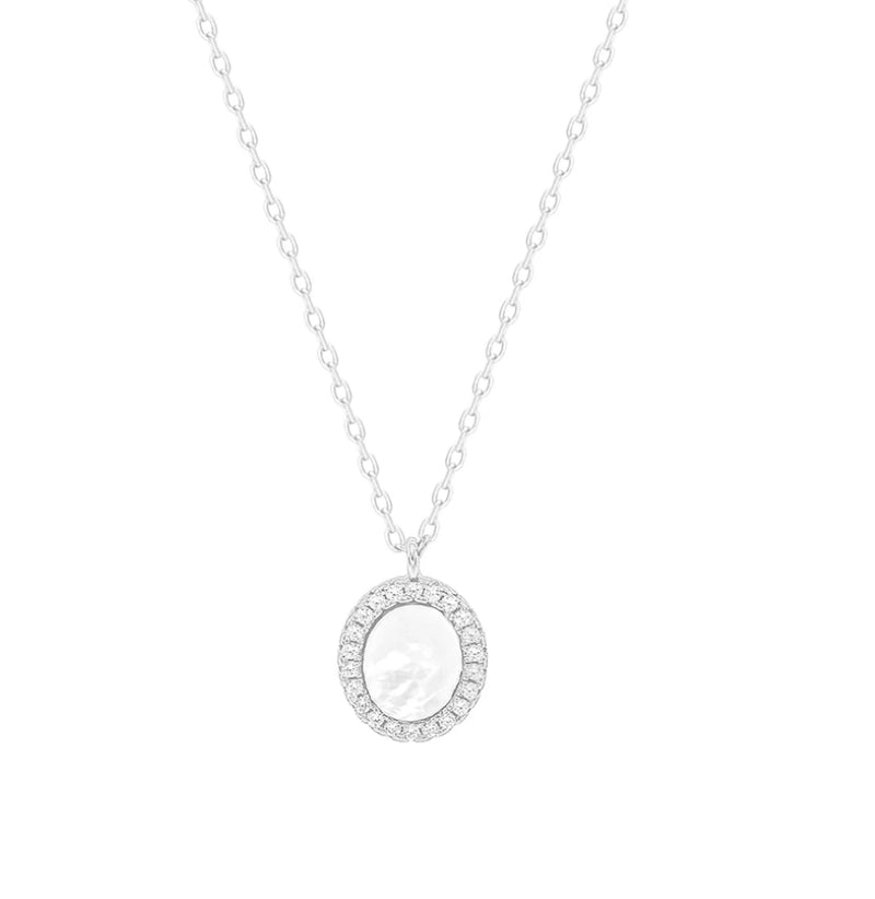 OVAL MOTHER OF PEARL SUPER MINI necklace