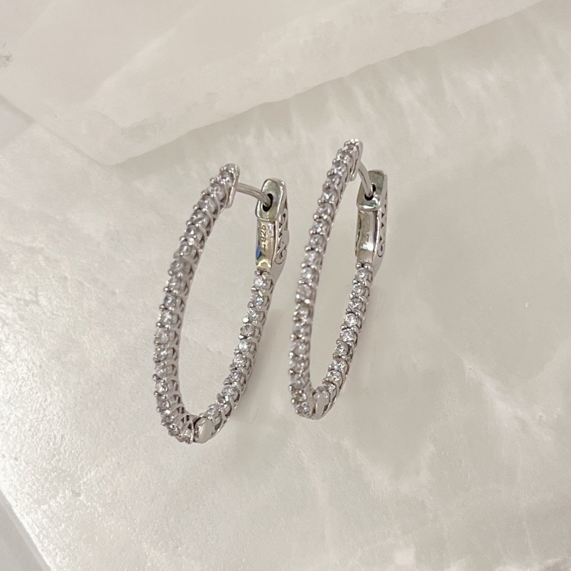 LUJANE CRYSTAL OVAL HOOP earrings