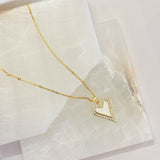ENAMEL CRYSTAL WHITE HEART necklace
