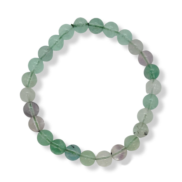 8MM CLEAR GREEN QUARTZ BEADED bracelet