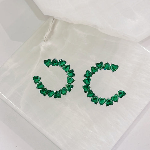 HEART U EMERALD earrings