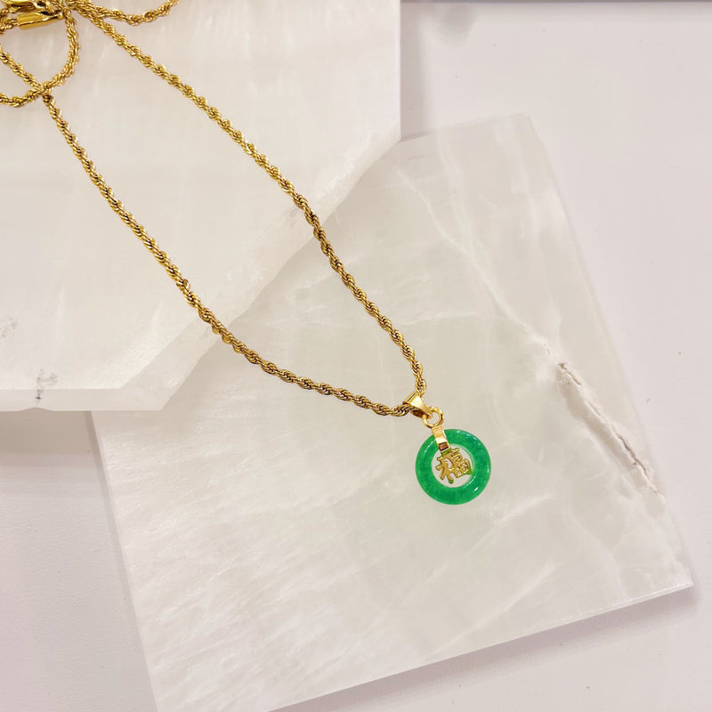 GOOD FORTUNE SUPER MINI JADE necklace