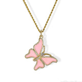 PINK YARA BUTTERFLY necklace