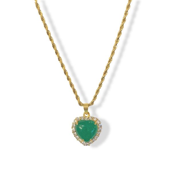 HEART CRYSTAL JADE SUPER MINI necklace