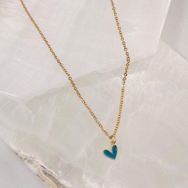 TEAL HEART SUPER MINI necklace