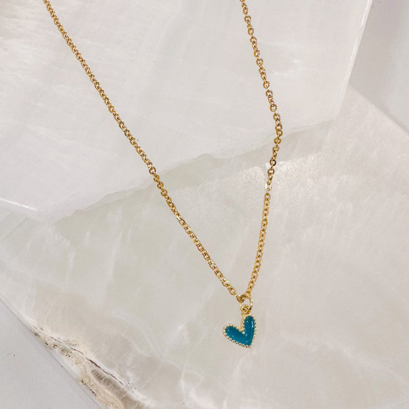 TEAL HEART SUPER MINI necklace