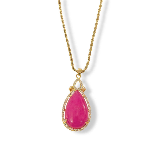 TEARDROP CRYSTAL FUCHSIA necklace