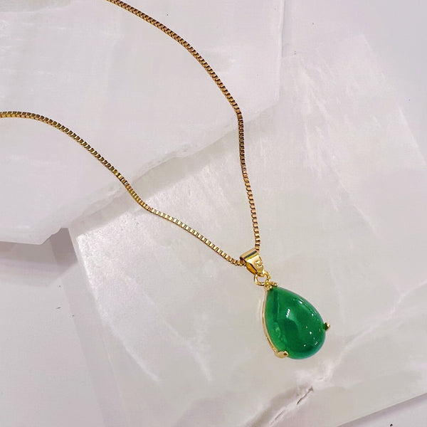 TEARDROP JADE MINI necklace