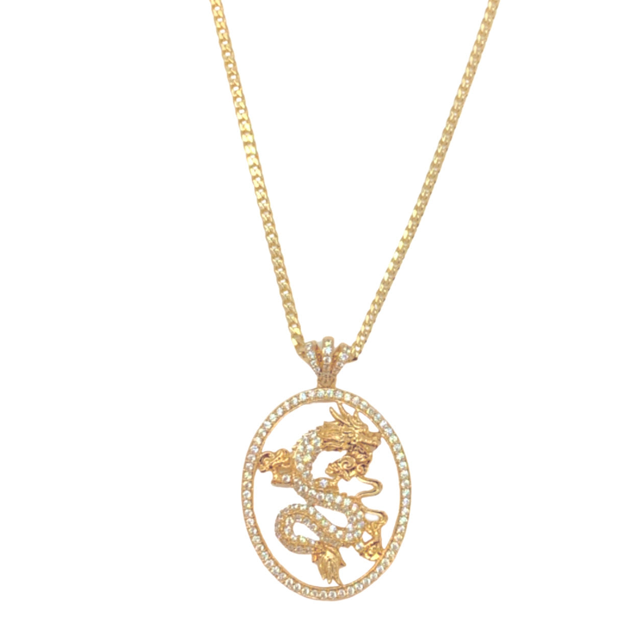 GOLD DRAGON OVAL necklace