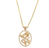 GOLD DRAGON OVAL necklace