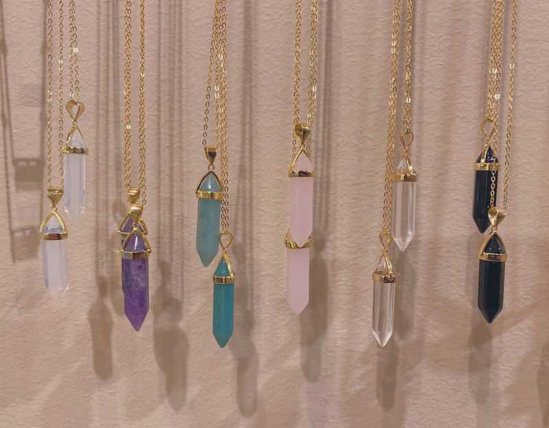 CLEAR QUARTZ AMULET necklace