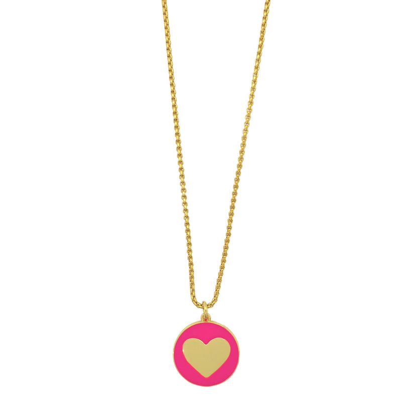 HOT PINK HEART CIRCLE necklace