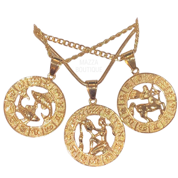 GOLD ZODIAC MEDALLION necklace
