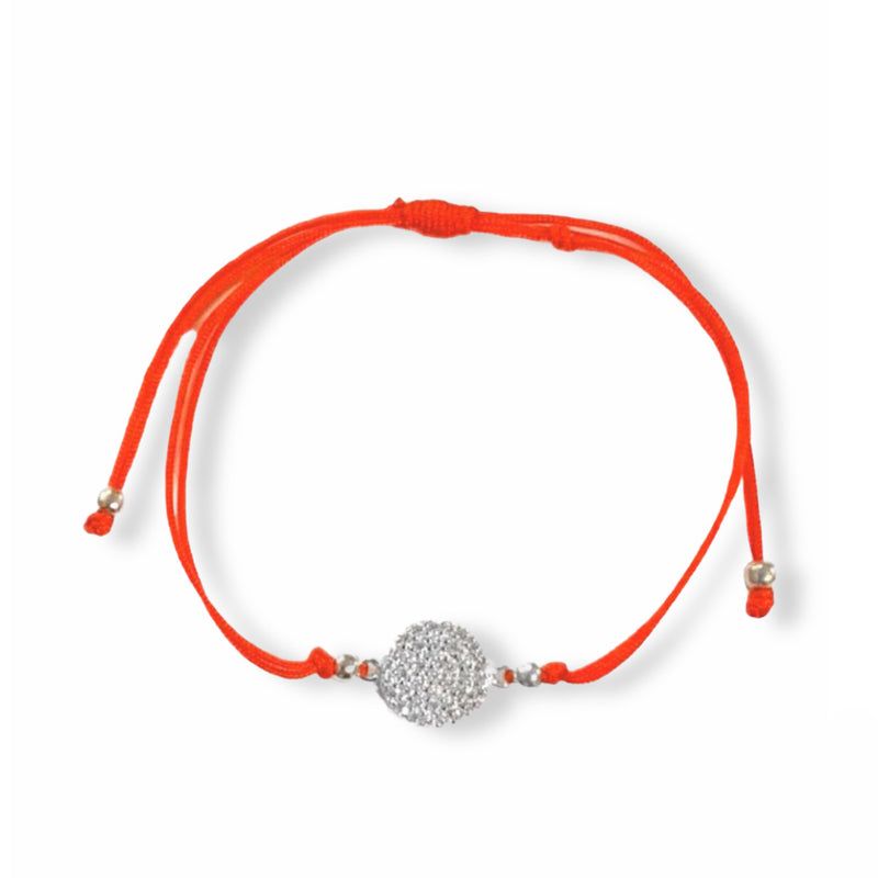CRYSTAL CIRCLE RED STRING bracelet