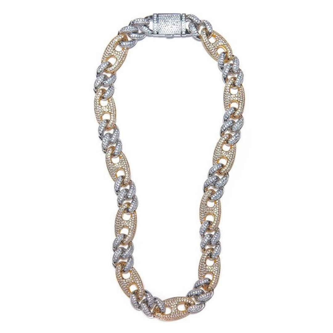 G LINK TWO-TONE CUBAN REVERSIBLE necklace