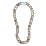 G LINK TWO-TONE CUBAN REVERSIBLE necklace