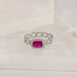 SILVER PINK SAPPHIRE ring