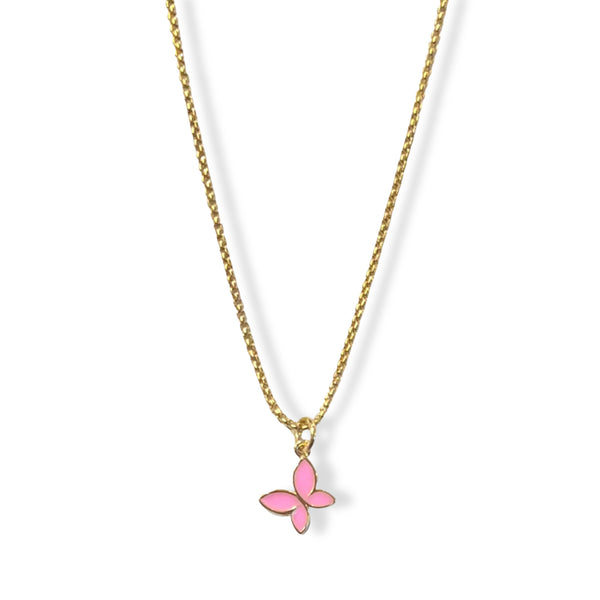 LIGHT PINK BUTTERFLY SUPER MINI necklace