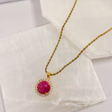 KIMI CIRCLE FUCHSIA MINI necklace