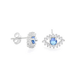 CRYSTAL SAPPHIRE EVIL EYE STUD earrings