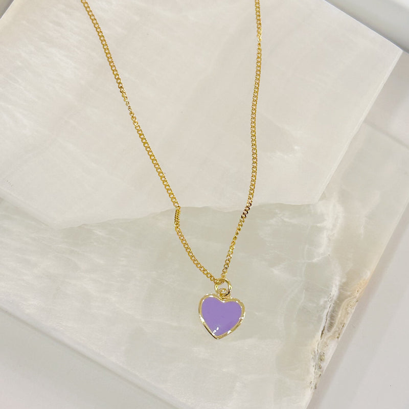 LAVENDER HEART SUPER MINI necklace