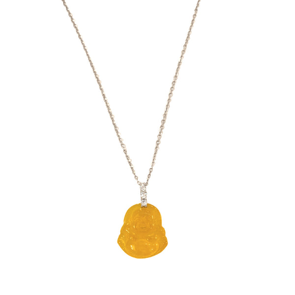 YELLOW BUDDHA III STEEL MINI necklace