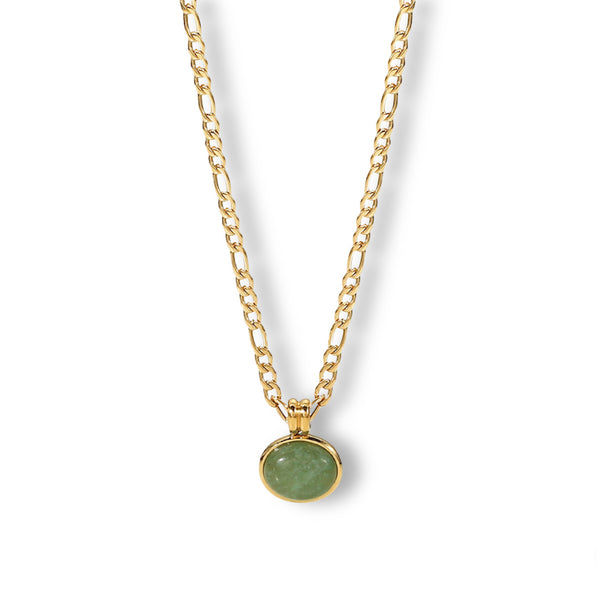 OVAL LIGHT JADE SUPER MINI necklace