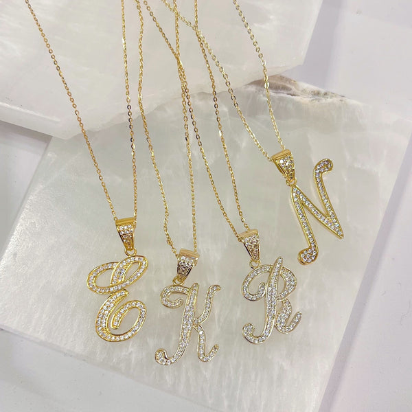 GOLD CURSIVE INITIAL necklace