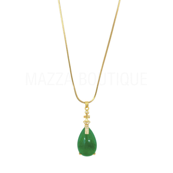 ZARA TEARDROP JADE necklace